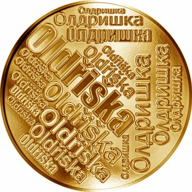 Náhled Averzní strany - Česká jména - Oldřiška - velká zlatá medaile 1 Oz
