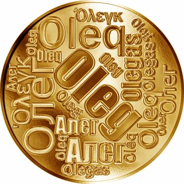 Náhled Averzní strany - Česká jména - Oleg - velká zlatá medaile 1 Oz