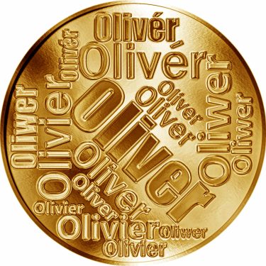 Náhled Averzní strany - Česká jména - Oliver - velká zlatá medaile 1 Oz