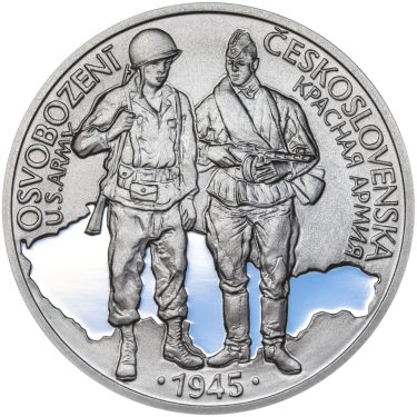 Náhled Averzní strany - Osvobození Československa 8.5.1945 - 28 mm stříbro Proof