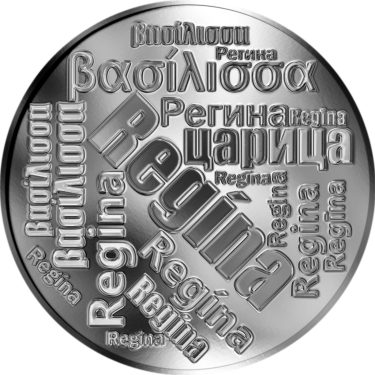 Náhled Averzní strany - Česká jména - Regína - velká stříbrná medaile 1 Oz