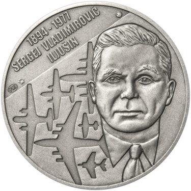 Náhled Averzní strany - Sergej Vladimirovič Iljušin - 120. výročí narození stříbro patina