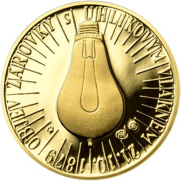 Náhled Reverzní strany - Thomas Alva Edison - 135. výročí sestrojení žárovky zlato proof