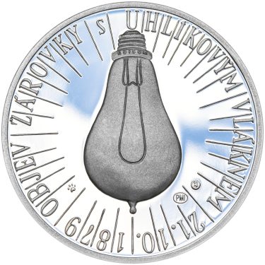 Náhled Reverzní strany - Thomas Alva Edison - 135. výročí sestrojení žárovky stříbro proof