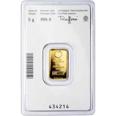 Náhled Reverzní strany - Münze Österreich 5 gramů - Investiční zlatý slitek - Set 10ks slitků