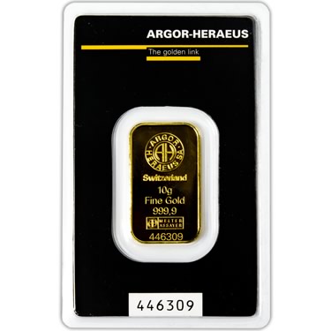 Náhled Averzní strany - Argor-Heraeus SA 10 gram - KINEBAR - Investiční zlatý slitek